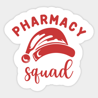 Pharmacy Squad Christmas Red Text Sticker